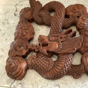 Hand carved Nepali dragon decorative piece